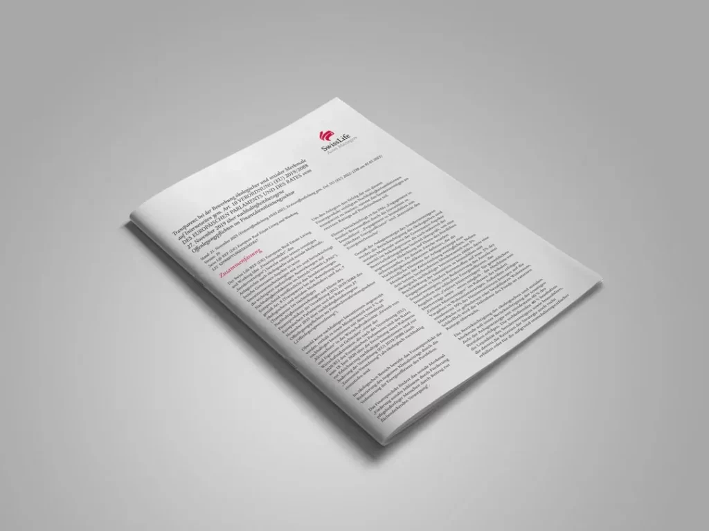 Informationen zur Transparenz der ökologischen oder sozialen Merkmale (Version 10)