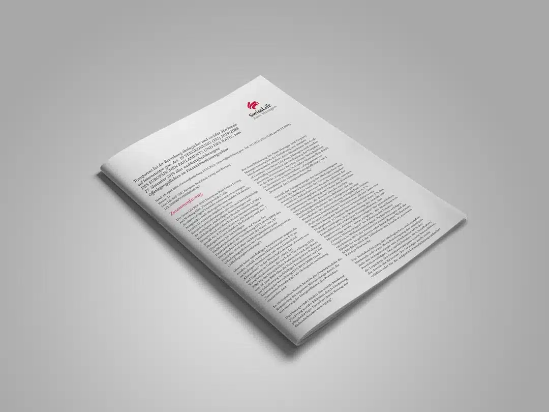 Informationen zur Transparenz der ökologischen oder sozialen Merkmale (Version 10)